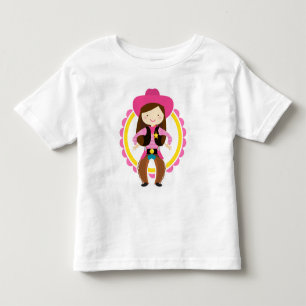 Cowgirl Brunette - Cute Pink Western Rodeo Land Kinder Shirts