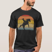 Cowgirl Bucking Bronco Rodeo Retro Wrangler T-shirt (Voorkant)