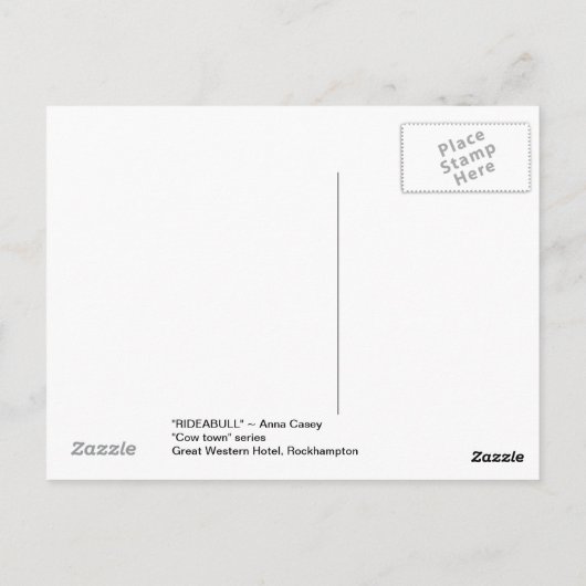 Cowgirl Bullrider Briefkaart (Achterkant)