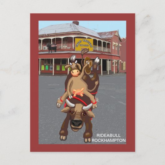 Cowgirl Bullrider Briefkaart (Voorkant)