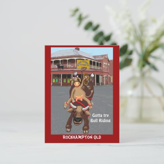 Cowgirl Bullrider Briefkaart (Staand voorkant)