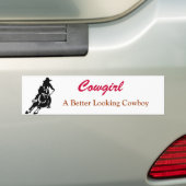 Cowgirl Bumpersticker (Op auto)