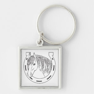 Cowgirl cadeau western hoefijzer paardensport paar sleutelhanger