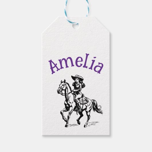 Cowgirl Cadeaulabel (Voorkant)