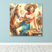  Cowgirl Canvas Afdruk (Insitu (Houten vloer))