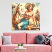  Cowgirl Canvas Afdruk (Insitu (Woonkamer))