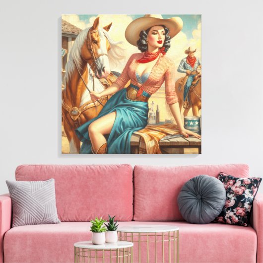  Cowgirl Canvas Afdruk (Insitu (Woonkamer))