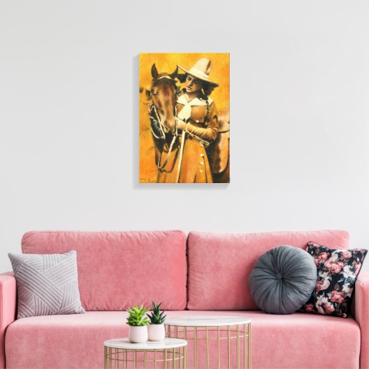 Cowgirl Canvas Print (Insitu (Woonkamer))