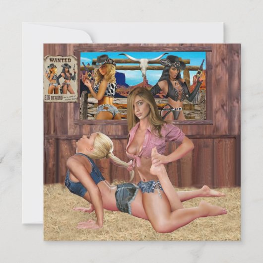 COWGIRL CATFIGHT WRESTLAND #1 KAART (Voorkant)