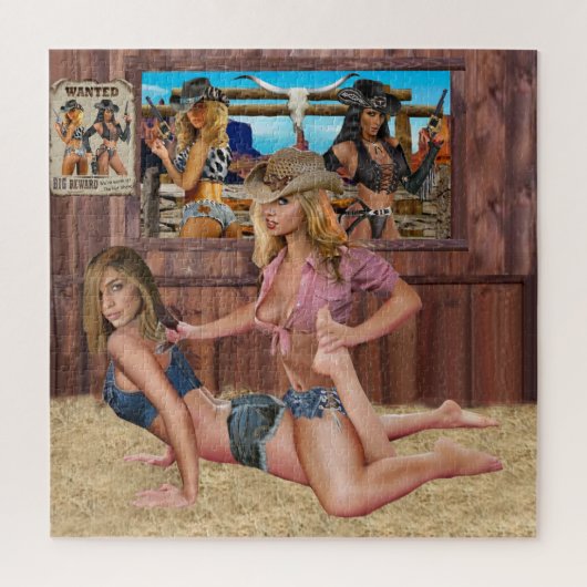 COWGIRL CATFIGHT WRESTLAND #2 LEGPUZZEL (Verticaal)