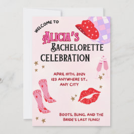 Cowgirl Chic Bachelorette Invitation Kaart