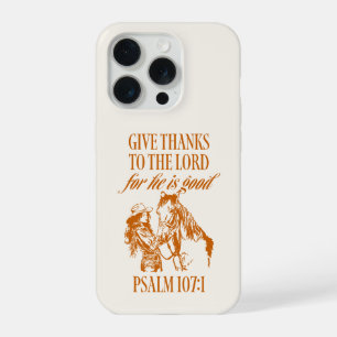 Cowgirl Christelijk Psalm 107:1 Westers iPhone 15 Pro Case
