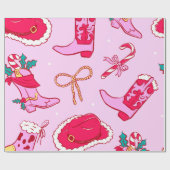 Cowgirl Christmas Cheer Cadeaupapier (Vlak)