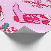 Cowgirl Christmas Cheer Cadeaupapier (Hoek)
