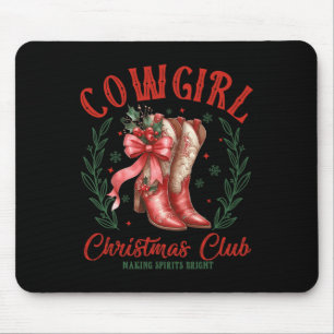 Cowgirl Christmas Club maakt geesten heldere cowbo Muismat