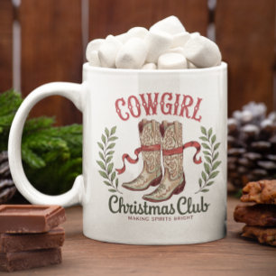 Cowgirl Christmas Club Western Cowboy Boots Koffiemok