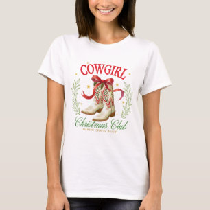 Cowgirl Christmas Club Western vakantieontwerp T-shirt