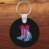Cowgirl Christmas Funny Coquette Bow Boots Gift Me Sleutelhanger (Voorkant)