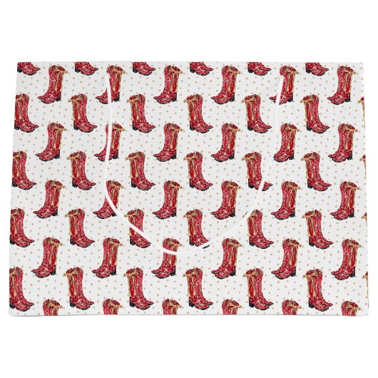 Cowgirl Christmas Waterverf Groot Cadeauzakje (Voorkant)