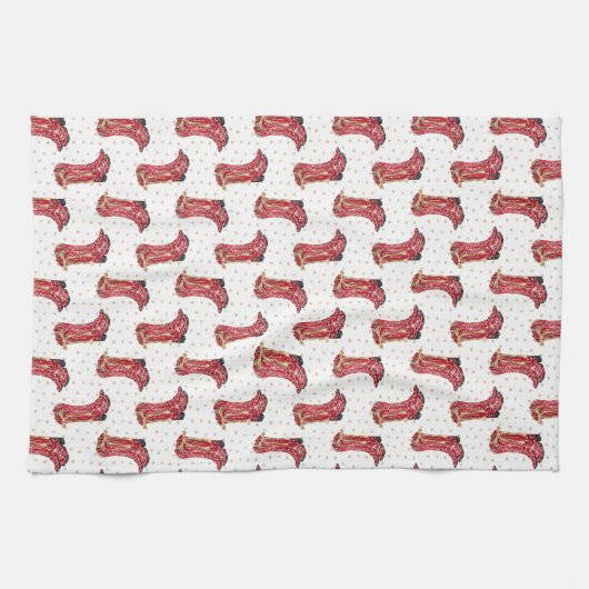 Cowgirl Christmas Waterverf Theedoek (Horizontaal)