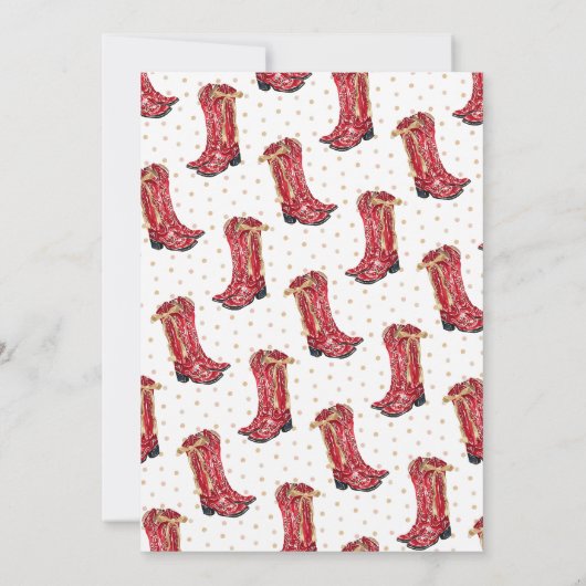 Cowgirl Christmas Waterverf Uitnodigt Kaart (Achterkant)