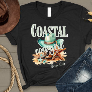 Cowgirl Coastal met Personalize Naam T-shirt