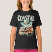 Cowgirl Coastal met Personalize Naam T-shirt (Voorkant)