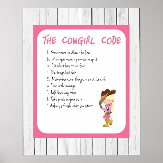 Cowgirl Code Poster (Voorkant)