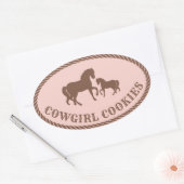 Cowgirl Cookies | Paarden Ovale Sticker (Envelop)