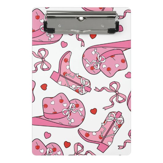 Cowgirl Coquette Roze Mini Klembord (Voorkant)