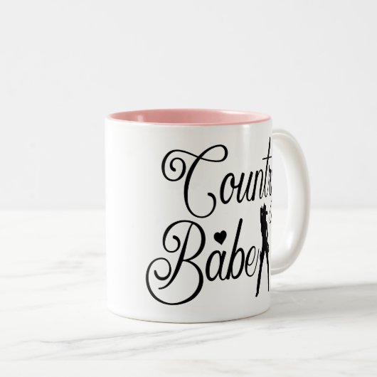 Cowgirl country Girl Western Line Danser Rodeo Tweekleurige Koffiemok (Voorkant rechts)