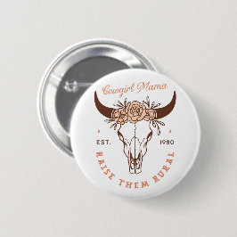 Cowgirl country moeder homestead boerderij leven e ronde button 5,7 cm