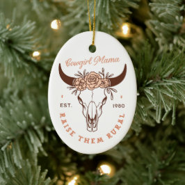 Cowgirl country moeder westerne homestead boerderi keramisch ornament