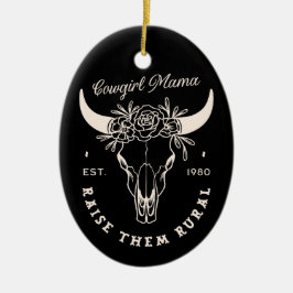 Cowgirl country mom westerne esthetische citaten z keramisch ornament