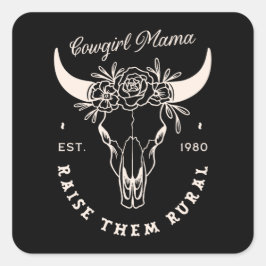 Cowgirl country mom westerne esthetische citaten z vierkante sticker