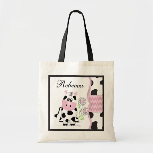 Cowgirl Cow Bag met Chevron Print Tote Bag (Voorkant)