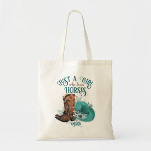 Cowgirl cowboy boots pet Girl Love paarden name Tote Bag