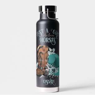 Cowgirl cowboy boots pet Girl Love paarden name Waterfles