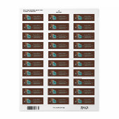 Cowgirl cowboy laarzen pet turquoise bruine rustig etiket (Full Sheet)