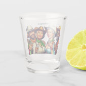 Cowgirl Cowboy Vrienden Drink Shots Custom Shot Glas (Achterkant)