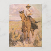  Cowgirl Cowboy, vrouw op paard van Dunton Briefkaart (Voorkant)