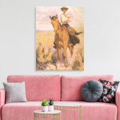  Cowgirl Cowboy, vrouw op paard van Dunton Canvas Afdruk (Insitu (Woonkamer))