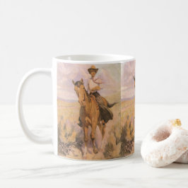  Cowgirl Cowboy, vrouw op paard van Dunton Koffiemok