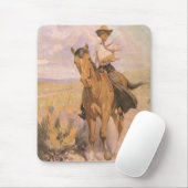  Cowgirl Cowboy, vrouw op paard van Dunton Muismat (Met muis)