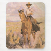  Cowgirl Cowboy, vrouw op paard van Dunton Muismat (Voorkant)