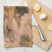  Cowgirl Cowboy, vrouw op paard van Dunton Theedoek (Quarter Fold)