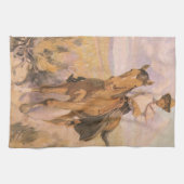  Cowgirl Cowboy, vrouw op paard van Dunton Theedoek (Horizontaal)