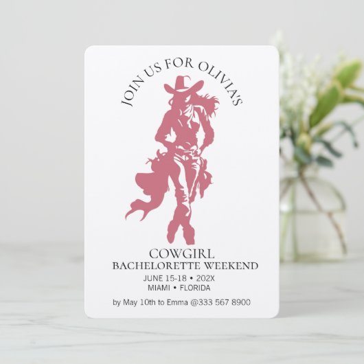 Cowgirl Crew Bachelorette Bash Kaart (Staand voorkant)