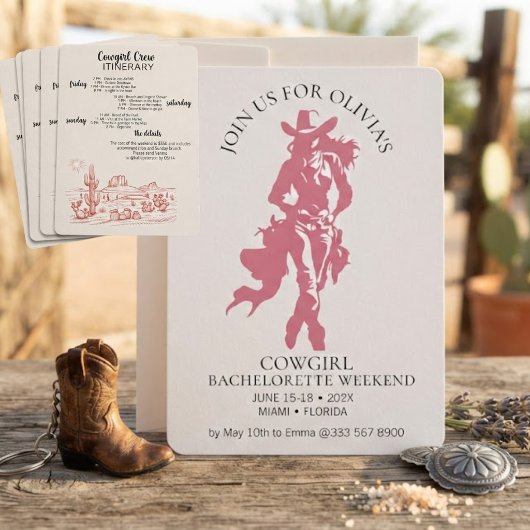 Cowgirl Crew Bachelorette Feest Kaart