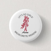 Cowgirl Crew Bachelorette-feest Ronde Button 3,2 Cm (Voorkant)